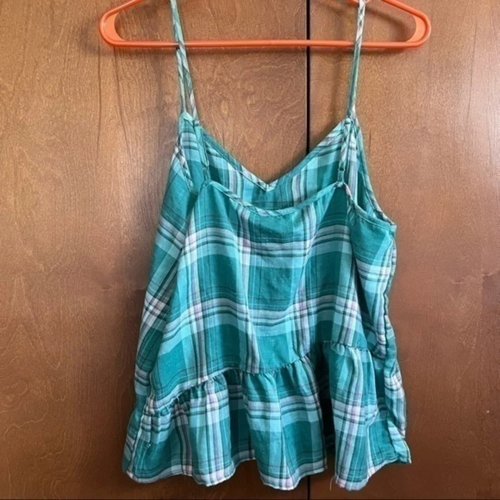 Young Contemporary for Belk Turquoise Plaid Spaghetti Strap Top Girls NWT❤️